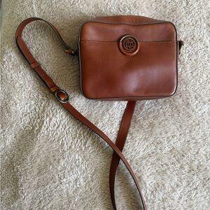 Massimo Dutti Brown Genuine Leather Crossbody Bag